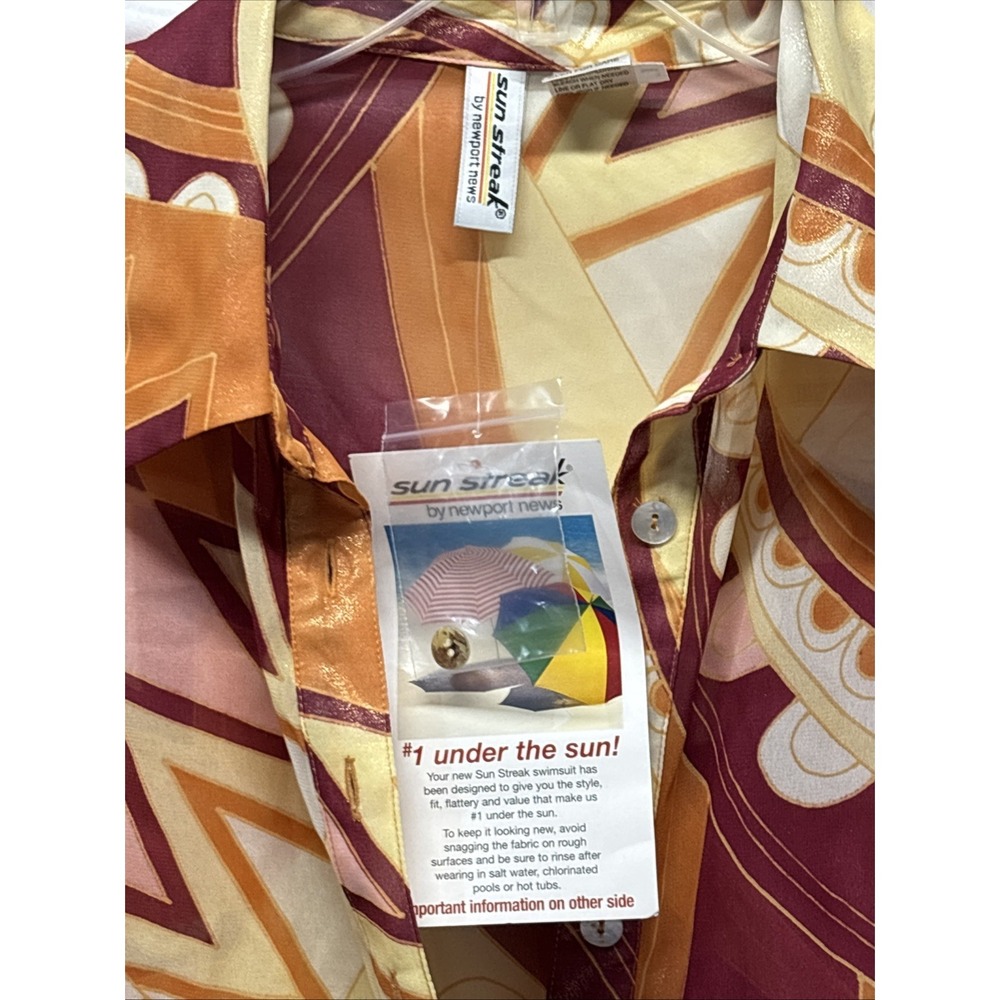 Sun Streak By Newport News Disco Sheer Midi Cover Up Size L - Picture 2 of 9